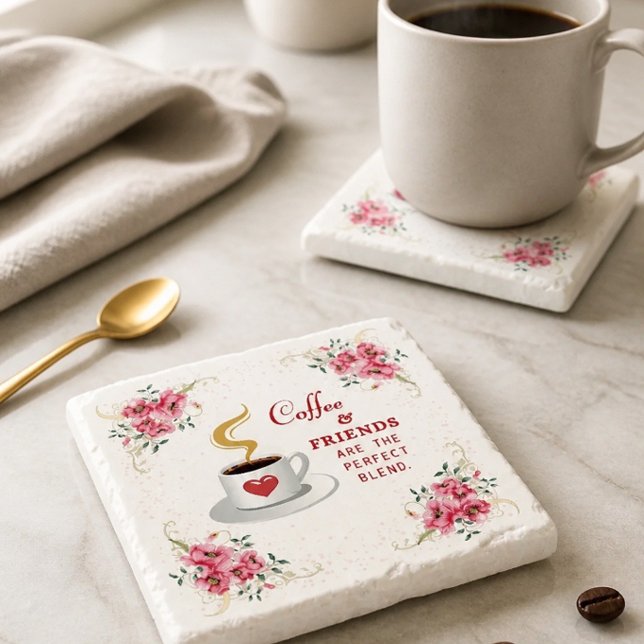 Kaffee und Freunde der perfekten Mischung Steinuntersetzer (Von Creator hochgeladen)