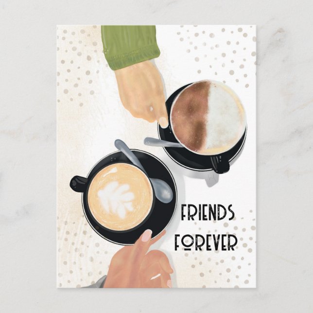 Kaffee und Freunde für immer Postkarte (Vorderseite)