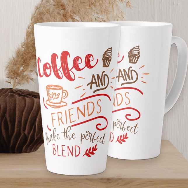 Kaffee und Freunde - Ideale Mischung Angebotstypog Milchtasse (Coffee and Friends Quote Latte Mug)
