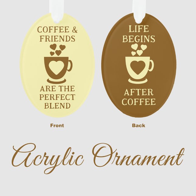 Kaffee und Freunde Liebe Herz braun Ornament (Von Creator hochgeladen)