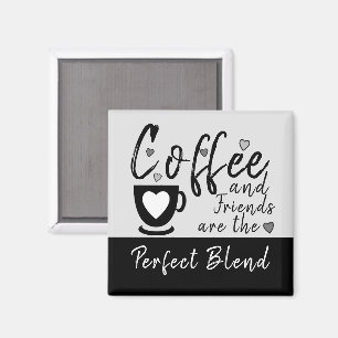 Kaffee und Freunde Liebe Herz schwarz Magnet