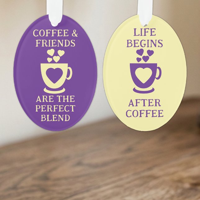 Kaffee und Freunde Liebe Herzen lila Ornament (Von Creator hochgeladen)