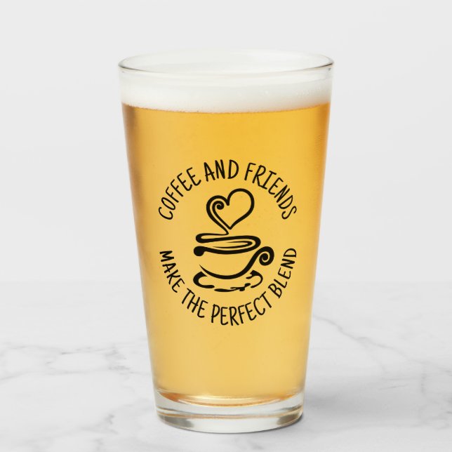 Kaffee und Freunde, machen Sie den perfekten Mix Glas (Vorne (Gefüllt))