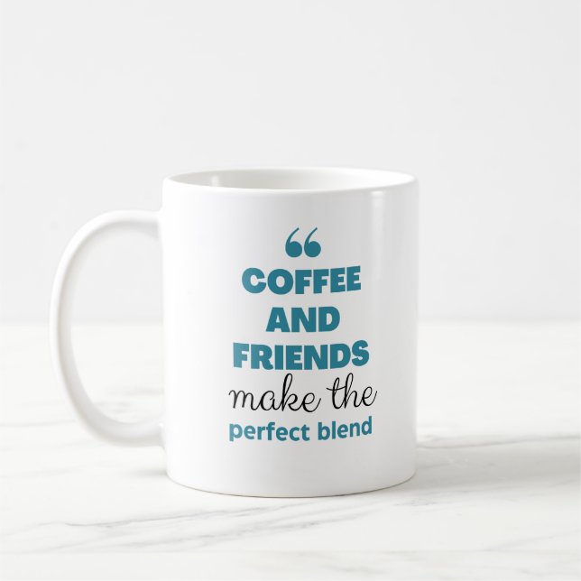 Kaffee und Freunde vermischen sich perfekt. Kaffeetasse (Links)