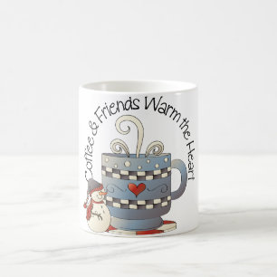 Kaffee und Freunde wärmen die Herz-Tasse Tasse