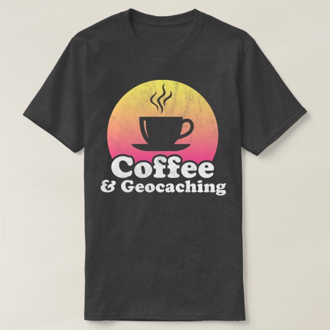 Kaffee und Geocaching T-Shirt (Design vorne)
