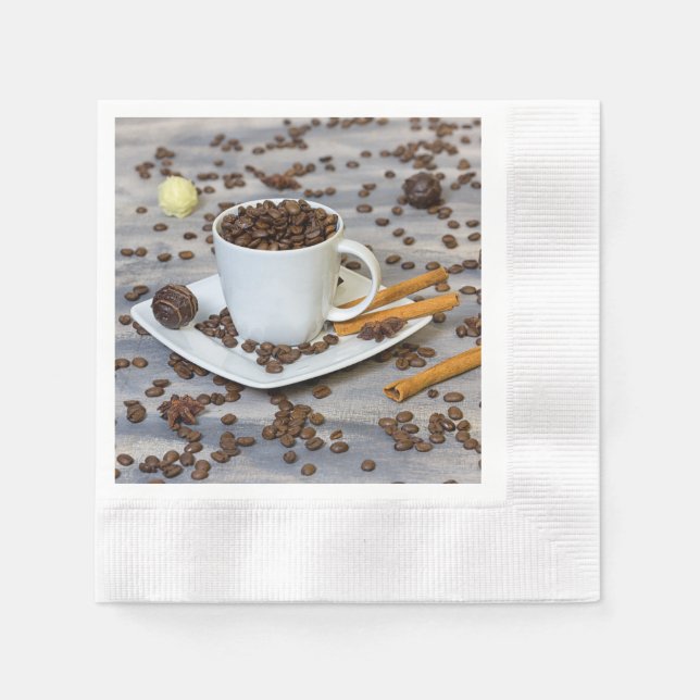 Kaffee und Gewürze Serviette (Vorderseite)