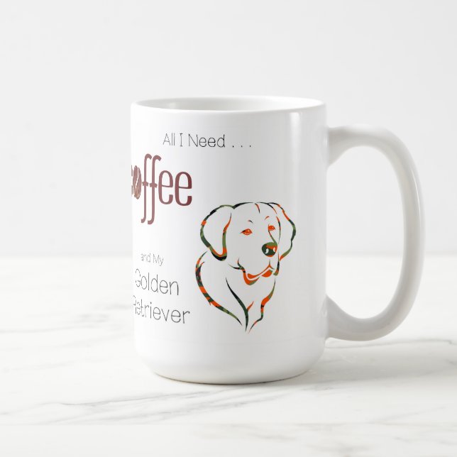 Kaffee und Golden Retriever Kaffeetasse (Rechts)