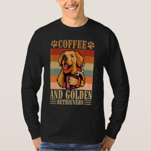 Kaffee und goldener Retrievertreter mit Kaffee T-Shirt