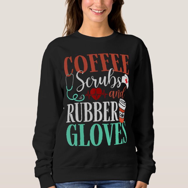 Kaffee- und Gummihandschuhe Sweatshirt (Vorderseite)