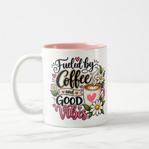 Kaffee und gute Vibes Zweifarbige Tasse