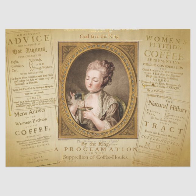 Kaffee und heißes Liquor Seidenpapier (Vorderseite)