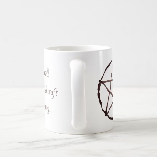 Kaffee und Hexerei-Pentagramm Kaffeetasse (Henkel)