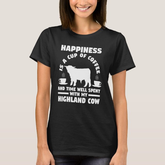 Kaffee und Highland-Rinder T-Shirt (Vorderseite)