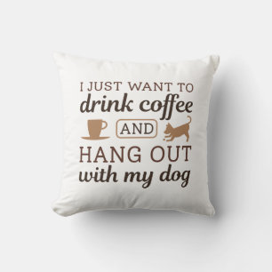 Kaffee und Hund Kissen