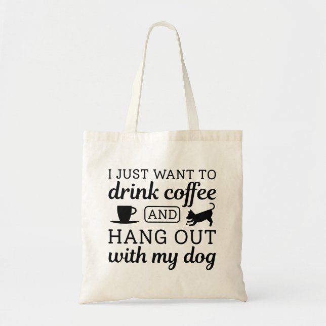 Kaffee und Hund Tragetasche (Vorne)