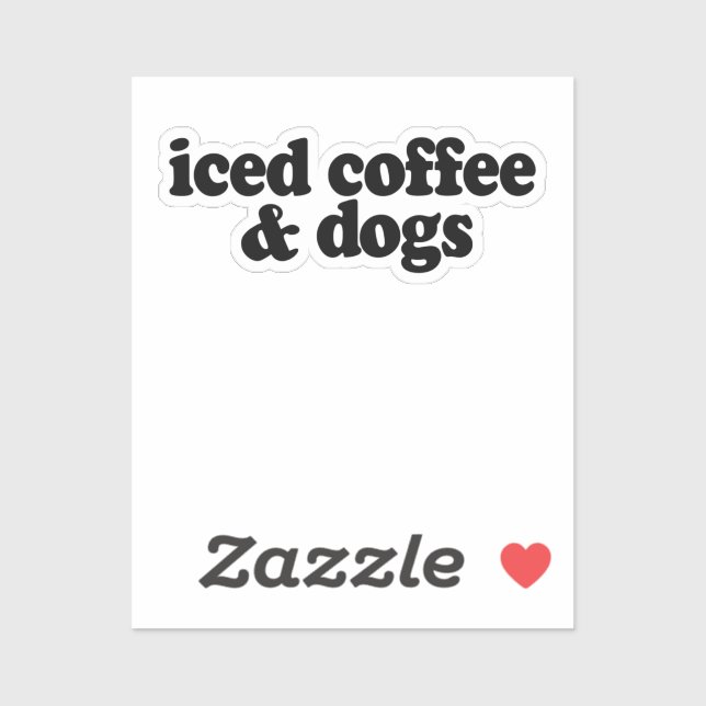 Kaffee und Hunde Aufkleber (Blatt)