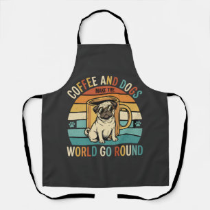Kaffee und Hunde Retro-Mops-Liebhaber Schürze