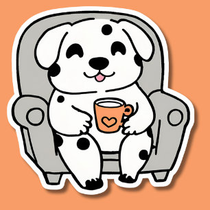 Kaffee und Hunde wasserdicht Aufkleber