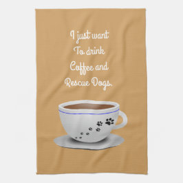 Kaffee und HundeGeschirrtuch Geschirrtuch