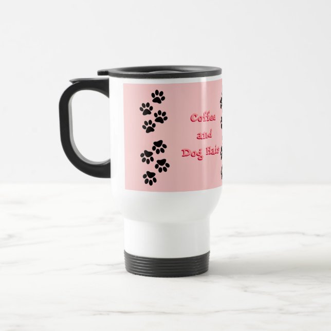 Kaffee-und Hundehaar-Rosa Reisebecher (Links)