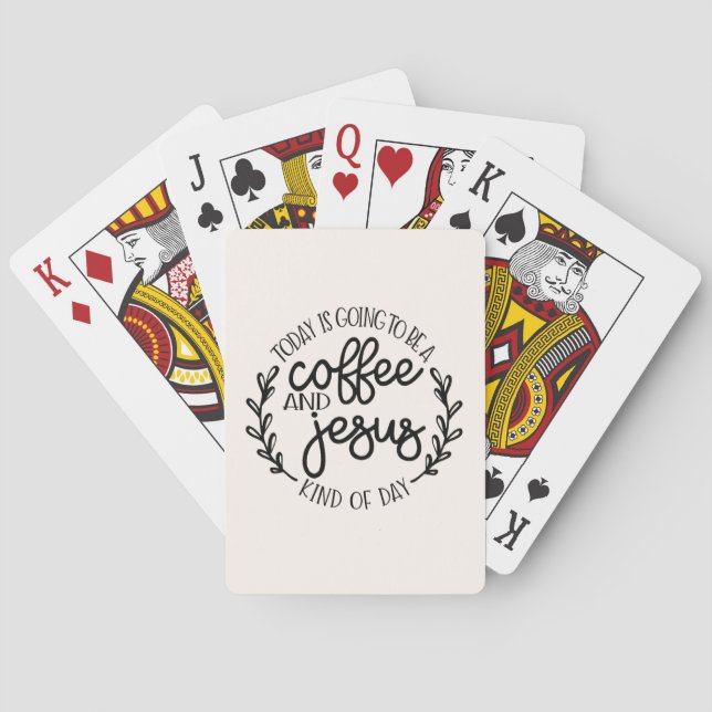 Kaffee und Jesus Tag Spielkarten (Rückseite)