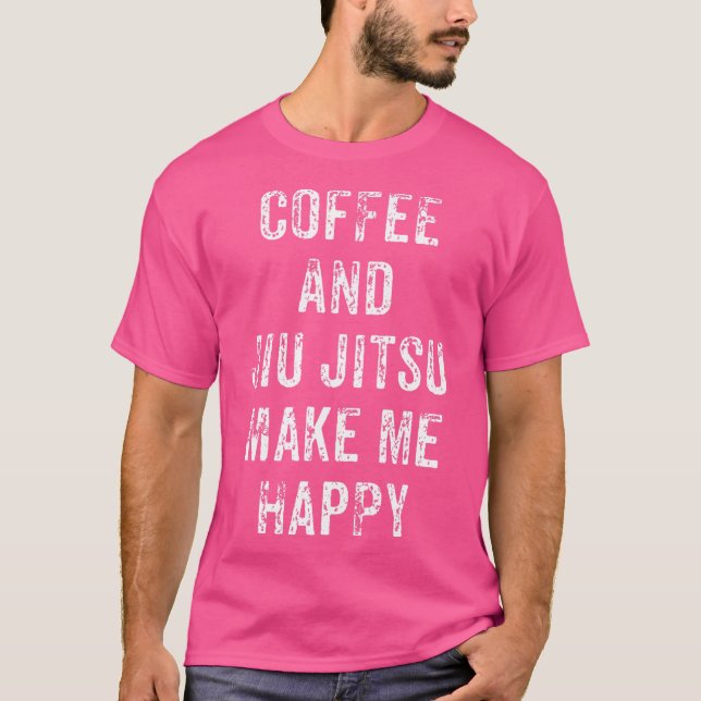Kaffee und Jiu Jitsu Funny Bjj und Mixed Martial A T-Shirt (Vorderseite)