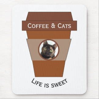 Kaffee und Katzen - das Leben ist süß Mousepad