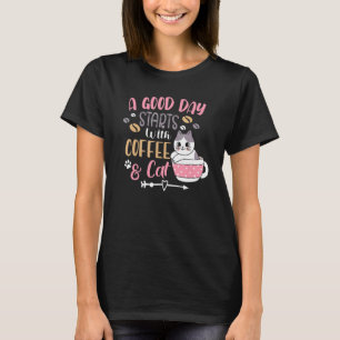 Kaffee und Katzen für Männer Frauen Katzen T-Shirt