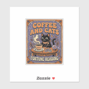Kaffee und Katzen Kat Teeblätter Kaffee Schicksal Aufkleber