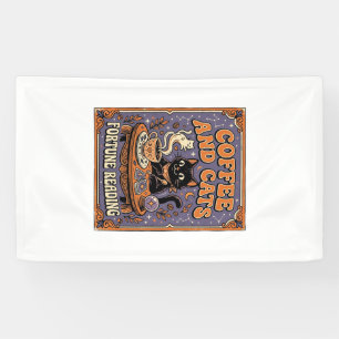 Kaffee und Katzen Kat Teeblätter Kaffee Schicksal  Banner