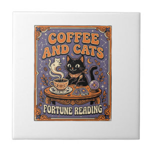 Kaffee und Katzen Kat Teeblätter Kaffee Schicksal Fliese