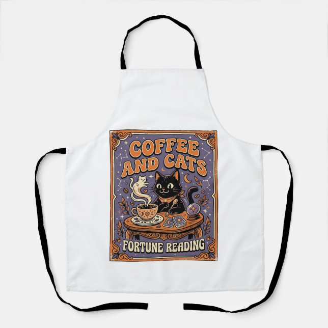 Kaffee und Katzen Katze Teeblätter Kaffee Schicksa Schürze (Vorderseite)