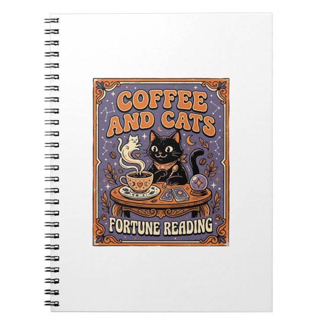 Kaffee und Katzen Katzen-Teeblätter Kaffee Schicks Notizblock (Vorderseite)