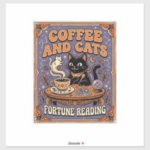 Kaffee und Katzen Katzen-Teeblätter Kaffees Schick Aufkleber
