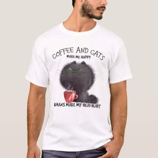 Kaffee und Katzen machen mich glücklich T-Shirt