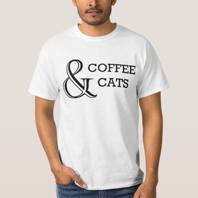 Kaffee und Katzen T-Shirt (Vorderseite)