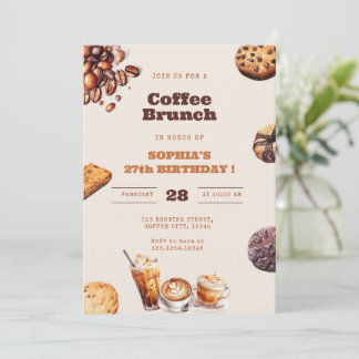 Kaffee- und Kekse-Brunch Geburtstag für jedes Alte Einladung