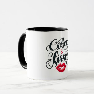 Kaffee und Kissess - romantische Tasse