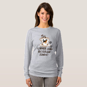Kaffee und koreanischer Jindo T-Shirt