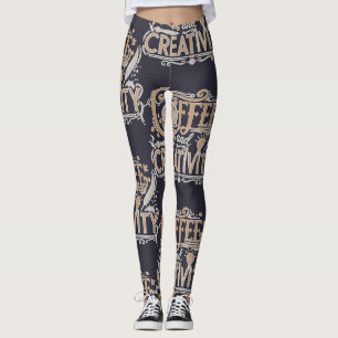 Kaffee und Kreativität Typografie Leggings