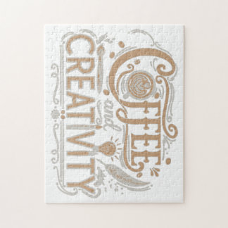 Kaffee und Kreativität Typografie Puzzle