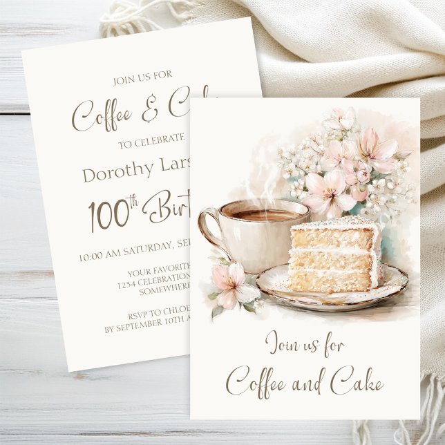 Kaffee und Kuchen 100. Geburtstag Einladung (Von Creator hochgeladen)