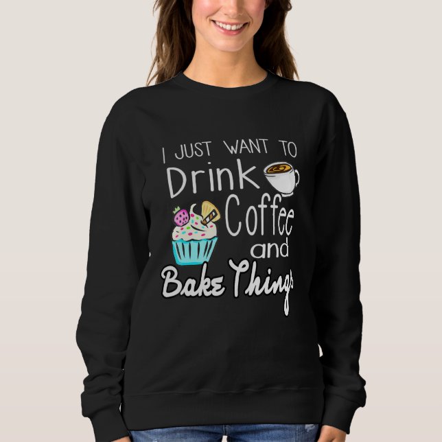 Kaffee und Kuchen backen Frauen Sweatshirt (Vorderseite)