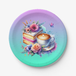 Kaffee und Kuchen | Geburtstag des besten Freundes Pappteller