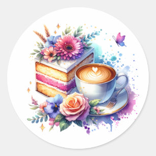 Kaffee und Kuchen   Geburtstag des besten Freundes Runder Aufkleber