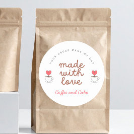 Kaffee- und Kuchenkaffee aus Liebe Runder Aufkleber