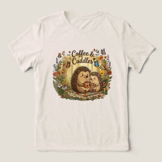 Kaffee und Kuscheln Süßes Igel-Paar Matching Tri-Blend Shirt