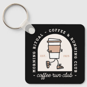 Kaffee- und Laufenthusiasten Laufclub lustig Schlüsselanhänger
