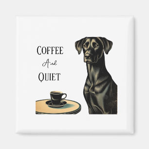 Kaffee und leises schwarzes Labor Magnet